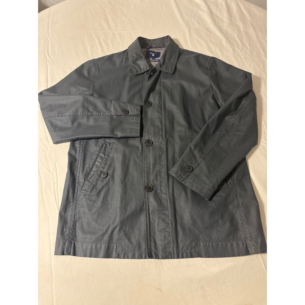 Gant The Coated Reefer Jacket Mens Large‎ Gray  Button Front Coat L